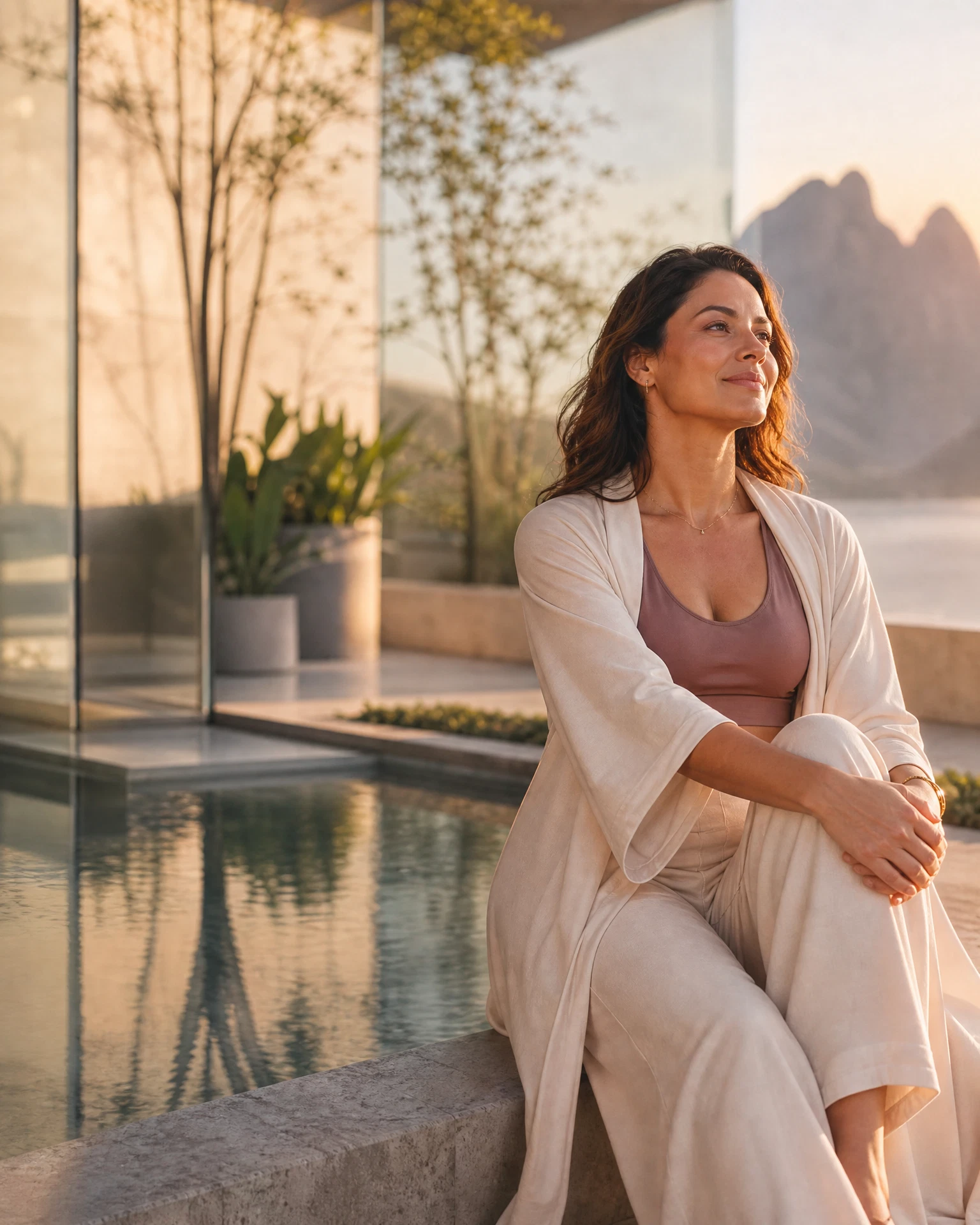 Mulher em pausa restauradora na natureza, representando o evento BALANCE